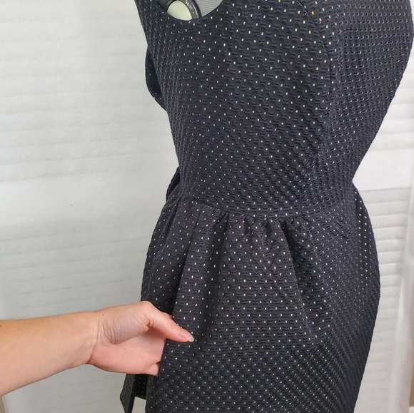 LAST CHANCE Erin Fetherston Winnie bow gold dot pocket dress 4 - Picture 4 of 10